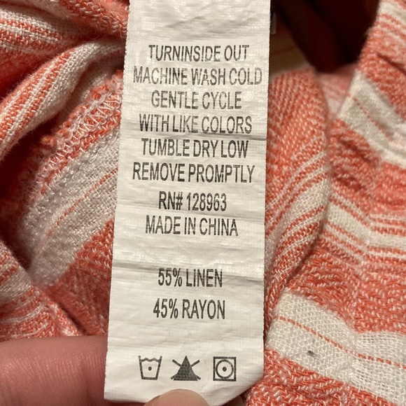 Women’s Indigo Rein Striped Peach White Loungewear Drawstring Pants Size Small - Picture 10 of 12